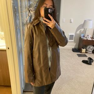 GLASSONS brown pleather trench size M
